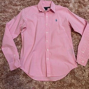 Ralph Lauren Sport pink button down top